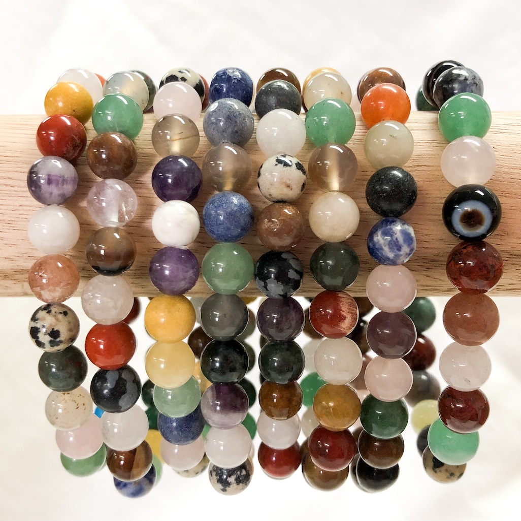 Mixed Stone Round Bead Bracelet Mm Sacred Earth Crystals