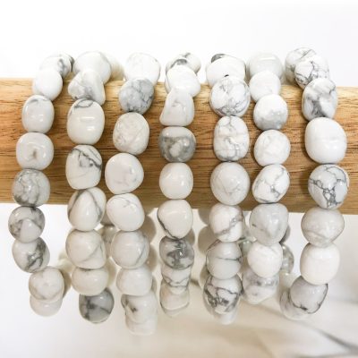 White Holwite | Tumble Bead Bracelet | Sacred Earth Crystals | Wholesale Crystals | Brisbane | Australia